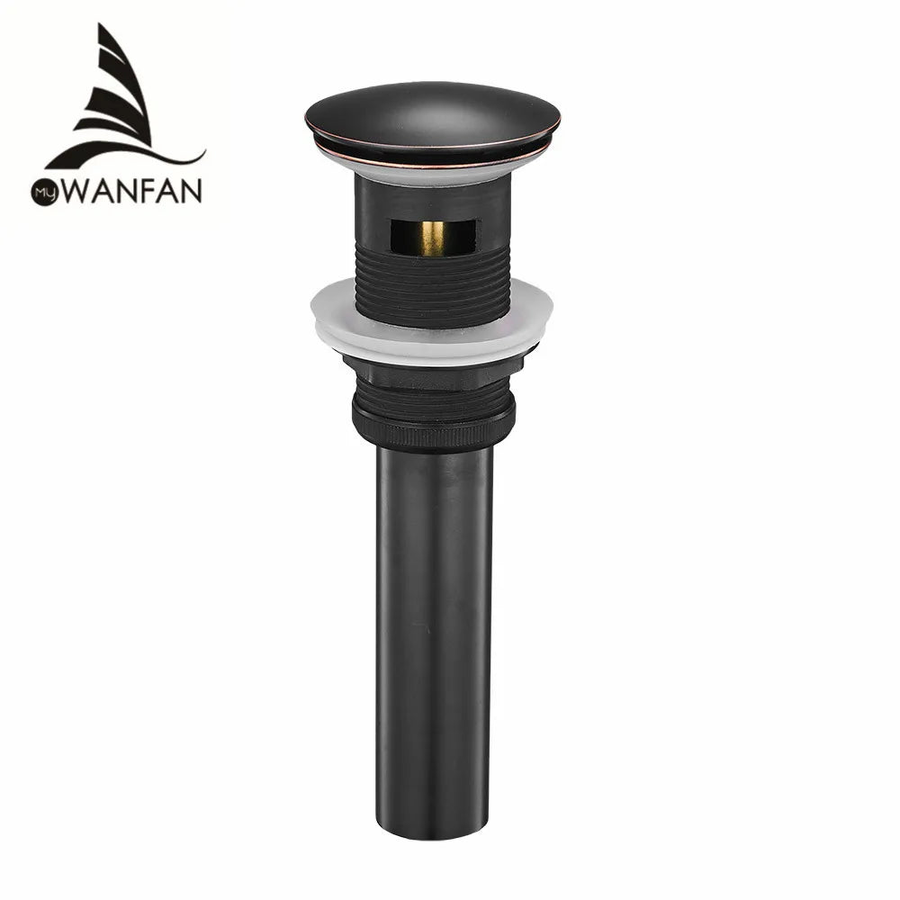 GobekUsa Brass Black Vessel Sink Pop Up Drain Stopper With Overflow – HJ-0618H