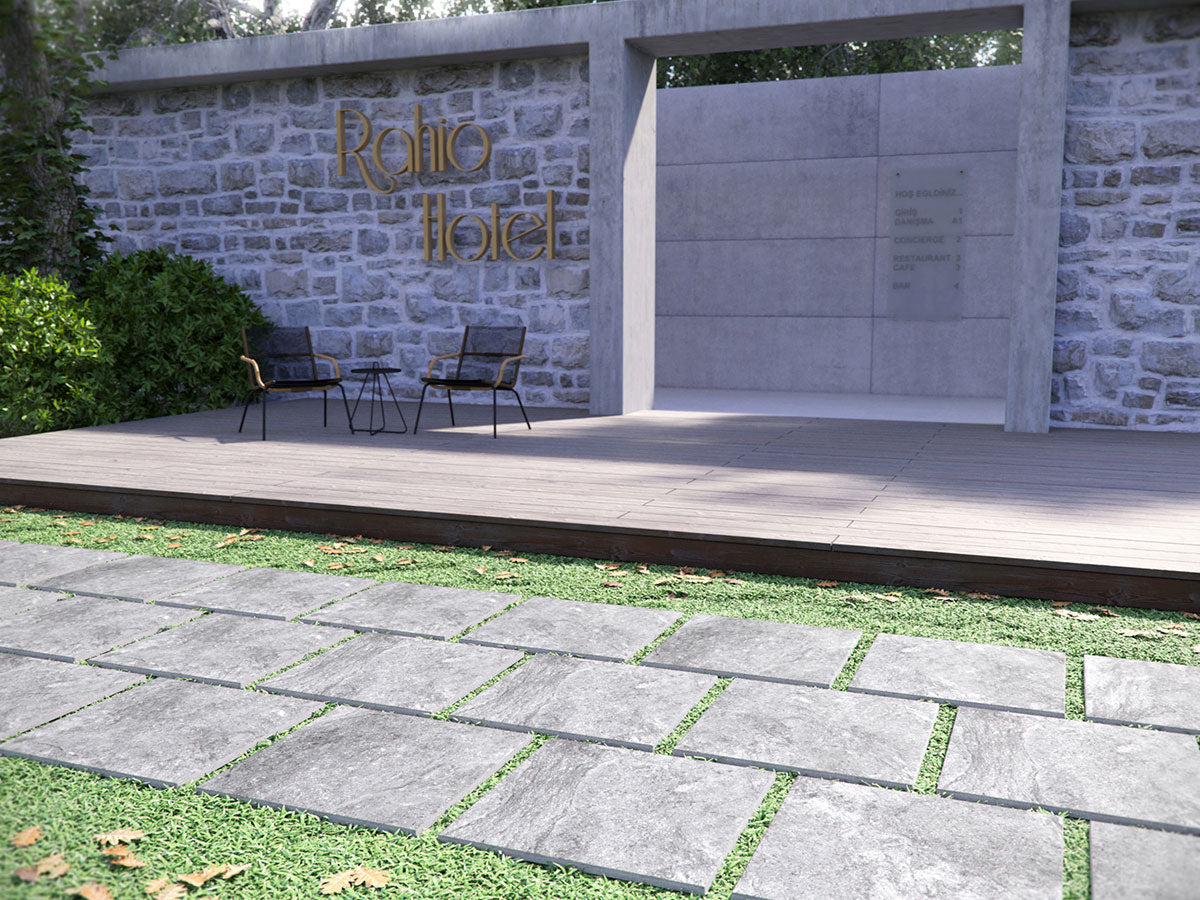 MSI Vulkon Grey Matte Anti-Slip Porcelain Pavers 24"x24" - Arterra Collection