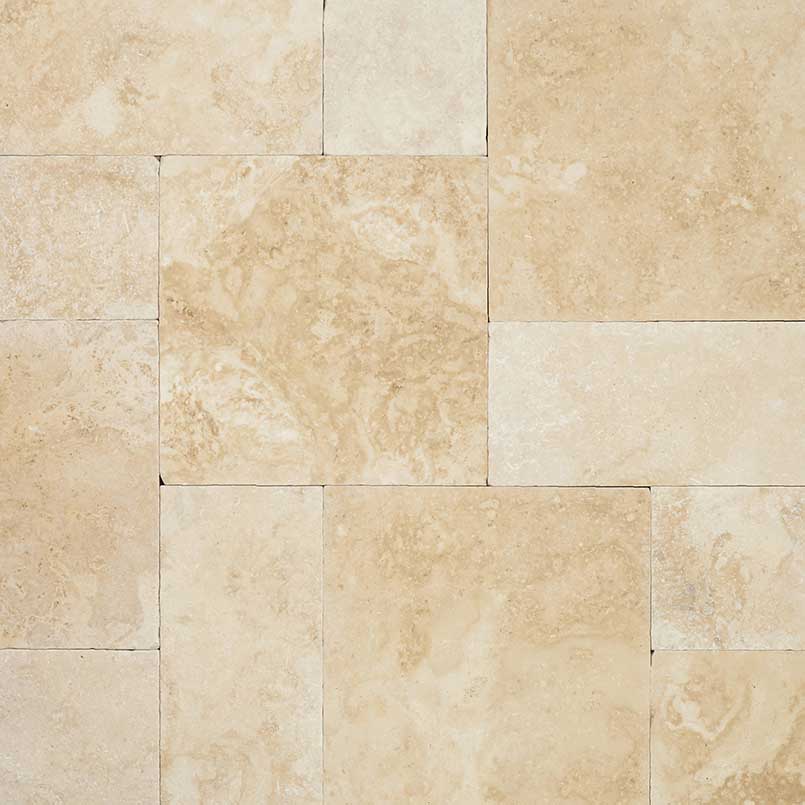 MSI Tuscany Ivory Tumbled Travertine Pattern Set Paver - 10 Kits