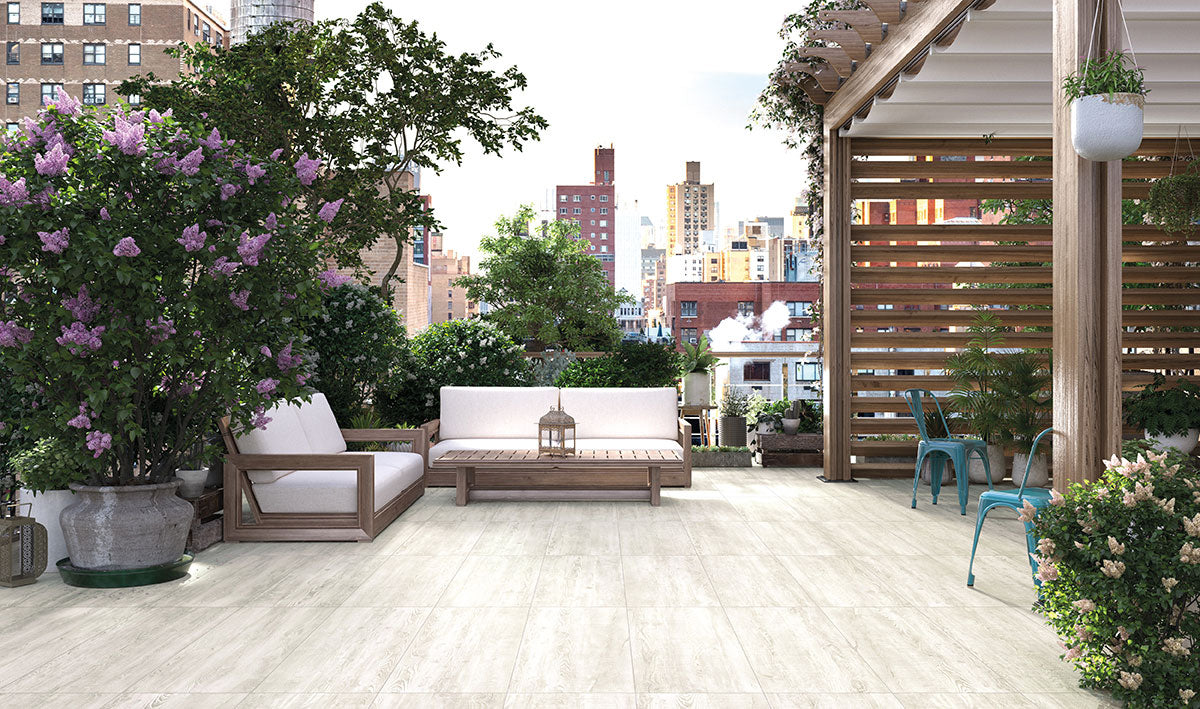 MSI Caldera Blanca Matte Anti-Slip Porcelain Pavers 16"x47" - Arterra Collection