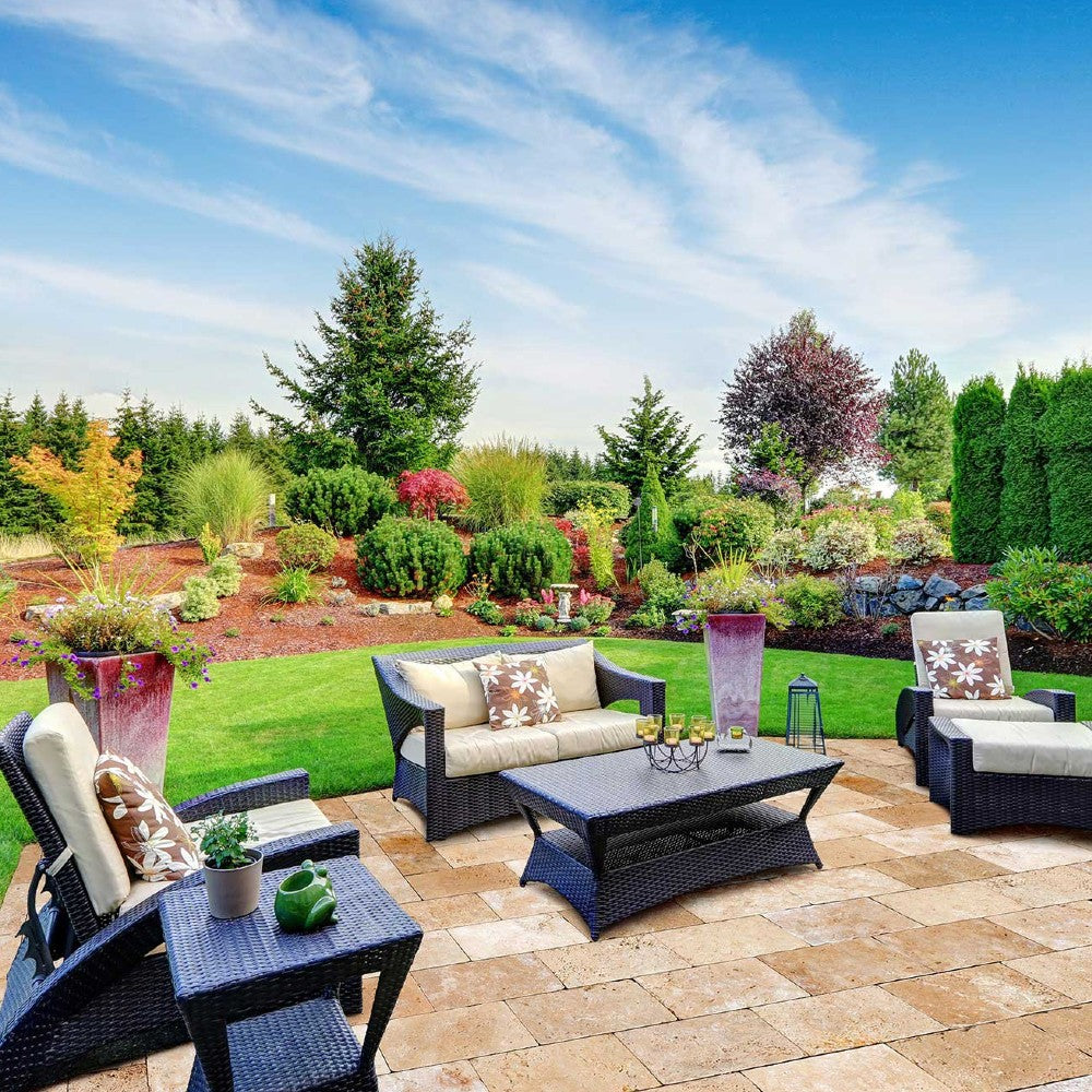 Ivory Tumbled Travertine Pavers