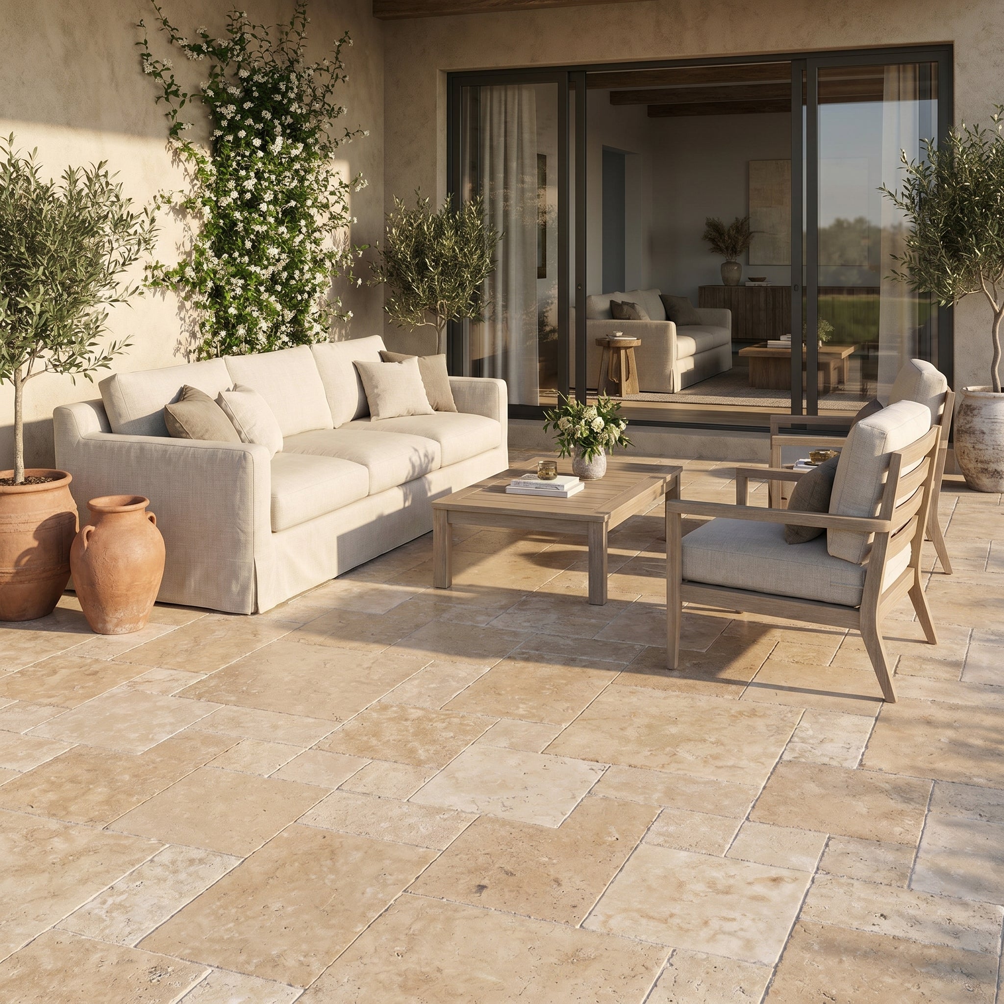 Aspendos Tumbled Travertine Pavers